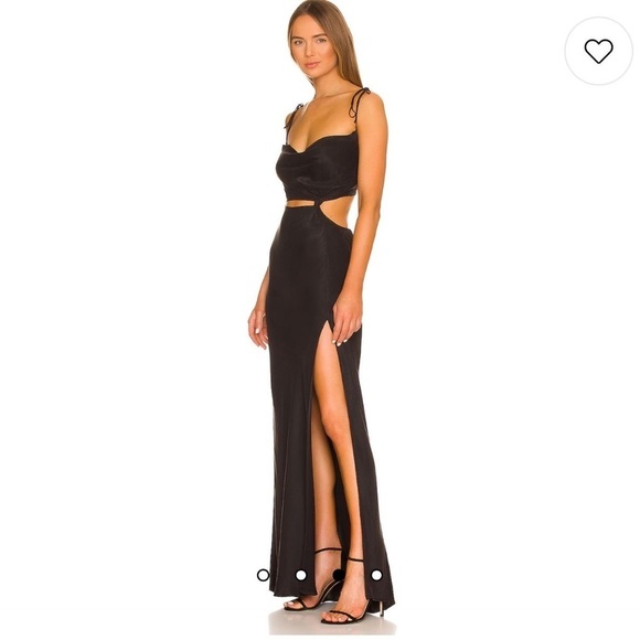 For Love Lemons Kyra Cut Out Maxi Dress in Black Size S - Picture 1 of 8